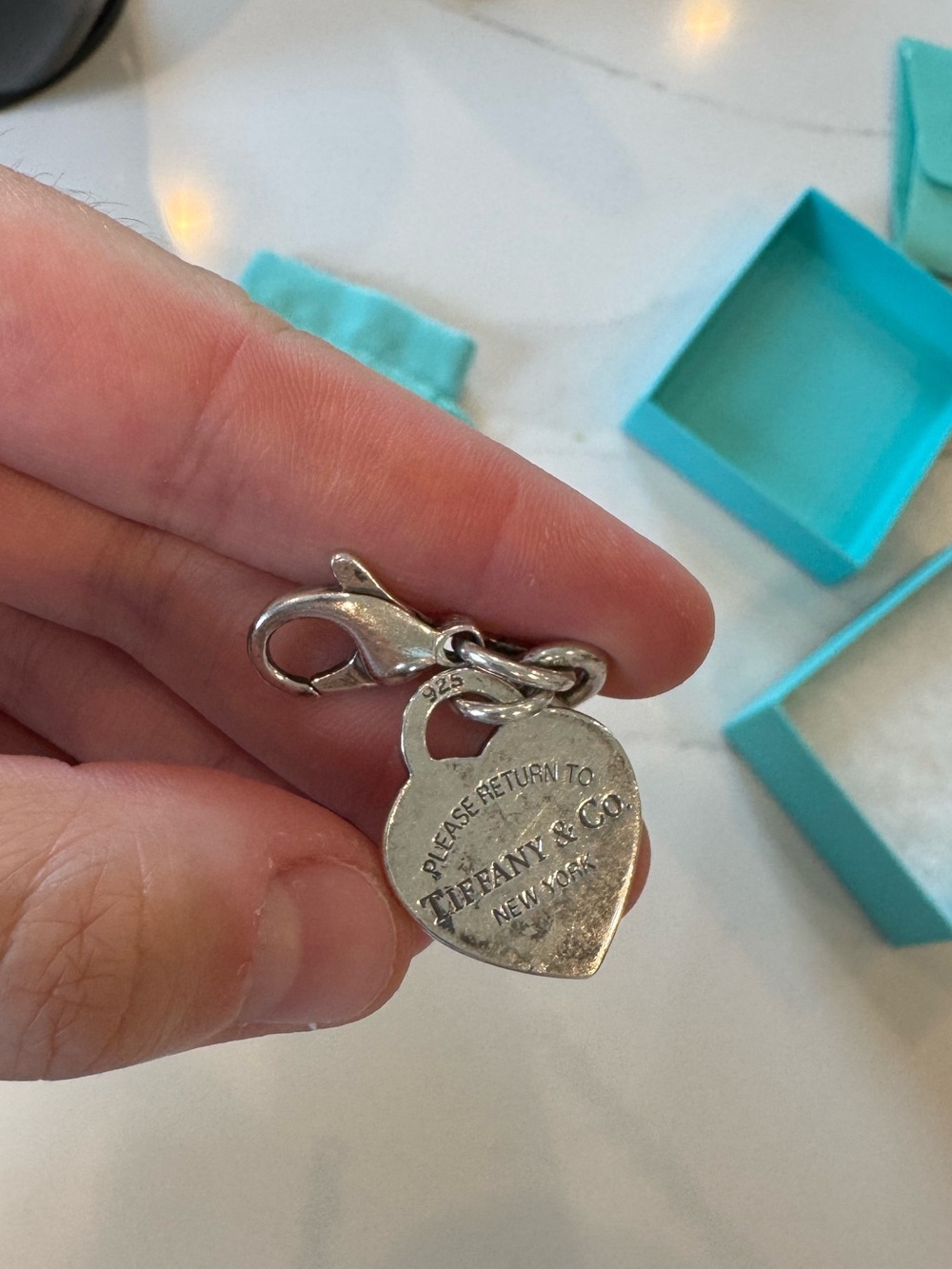Return to Tiffany Heart Tag Charm Bracelet Sterling Silver w/ Box, Pouch + Cloth - Picture 7 of 16